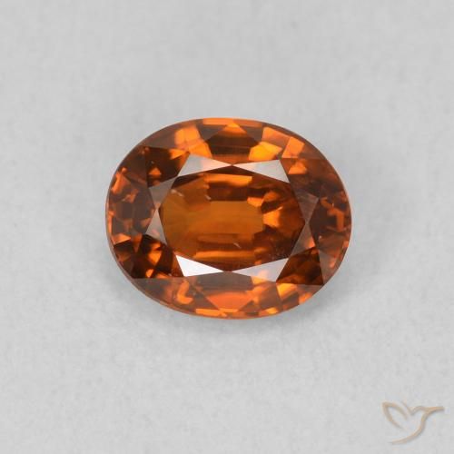 0.95ct 天然 中橙 锆石, 椭圆形, VVS-VS