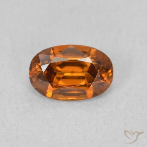 0.77ct 天然 深橙色 锆石, 椭圆形, VVS-VS