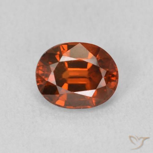 0.99ct 天然 深橙色 锆石, 椭圆形, VVS-VS