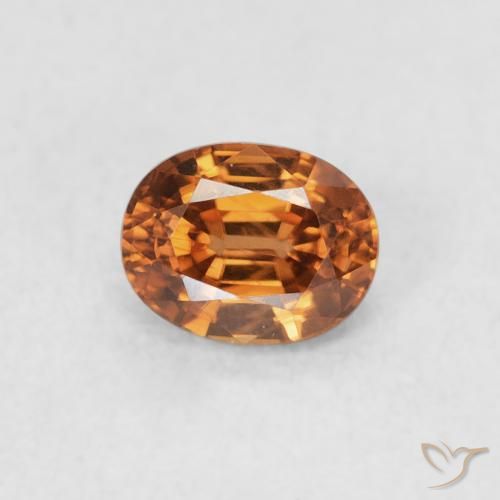 0.63ct 天然 深橙色 锆石, 椭圆形, VVS