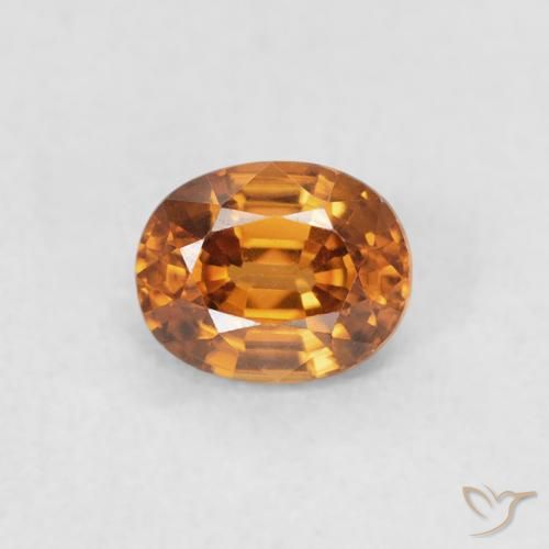 0.66ct 天然 中橙 锆石, 椭圆形, VVS