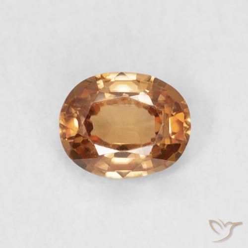 0.54ct 天然 橙棕色 锆石, 椭圆形, VVS