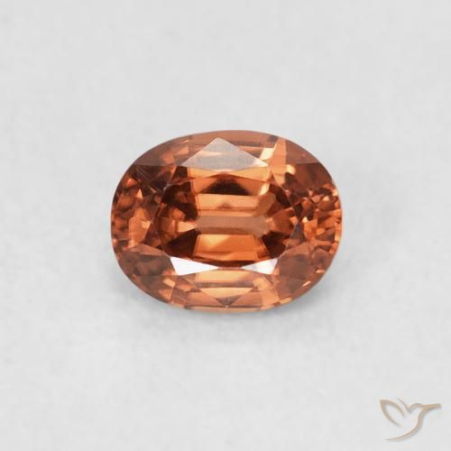 0.62ct 天然 Medium Dark-Orange 锆石, 椭圆形, VVS