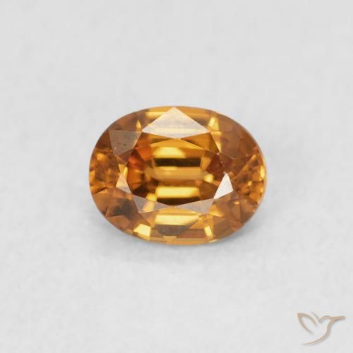 0.61ct 天然 深橙色 锆石, 椭圆形, VVS