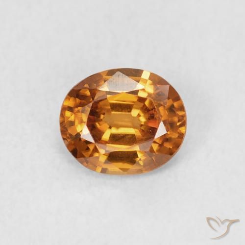0.83ct 天然 橙棕色 锆石, 椭圆形, VVS