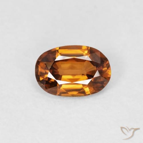 0.65ct 天然 橙棕色 锆石, 椭圆形, VVS-VS