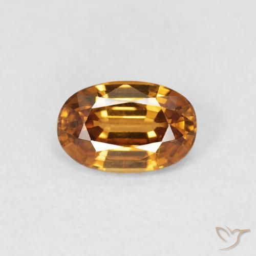 0.76ct 天然 中橙 锆石, 椭圆形, VVS-VS