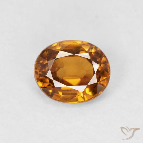 1.00ct 天然 中橙 锆石, 椭圆形, VVS-VS