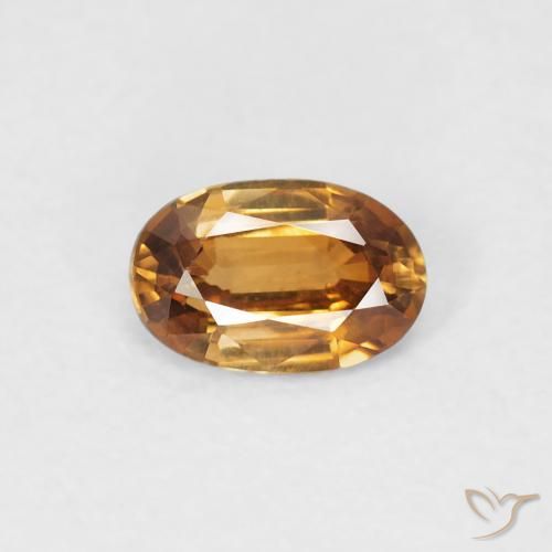 0.66ct 天然 橙棕色 锆石, 椭圆形, VVS-VS