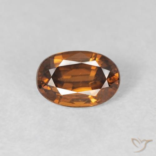 0.86ct 天然 棕橙色 锆石, 椭圆形, VVS