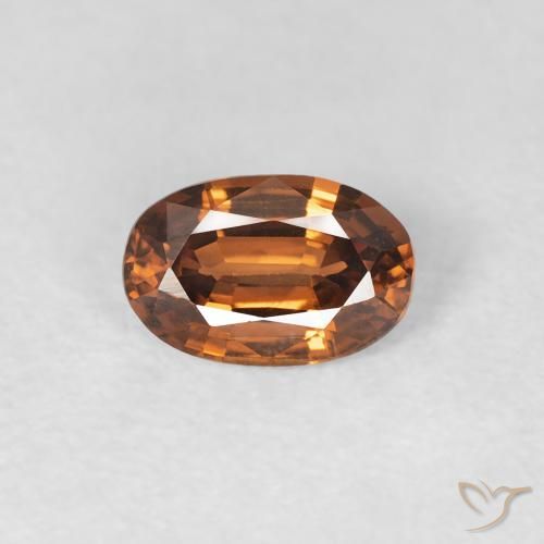 0.67ct 天然 深棕橙 锆石, 椭圆形, VVS