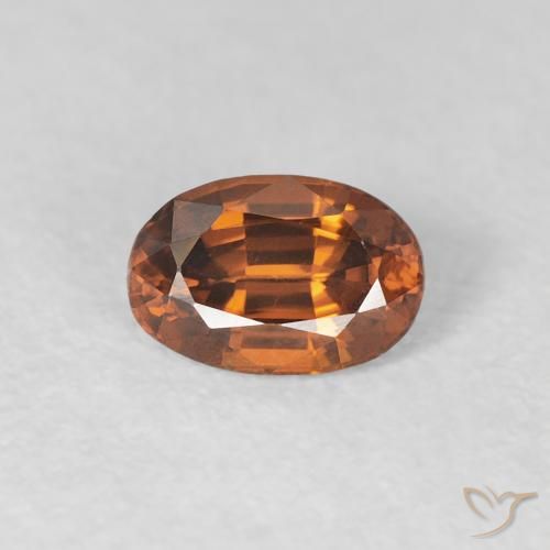 0.78ct 天然 中橙 锆石, 椭圆形, VVS