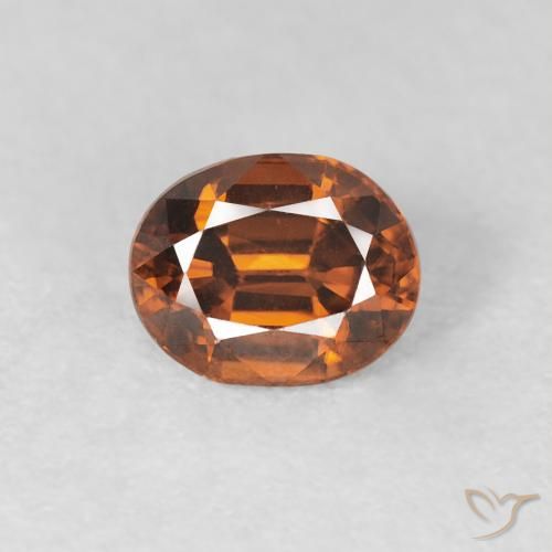 1.00ct 天然 深橙色 锆石, 椭圆形, VVS