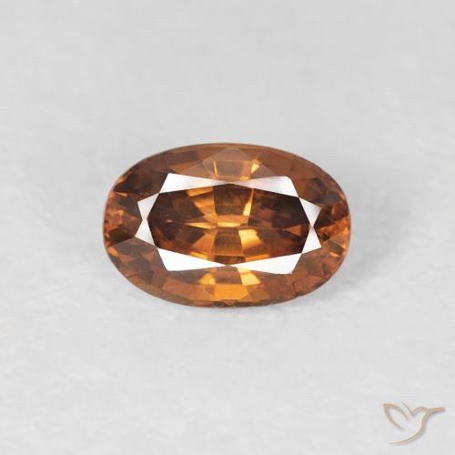 0.84ct 天然 深橙色 锆石, 椭圆形, VVS-VS