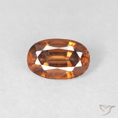 0.69ct 天然 深橙色 锆石, 椭圆形, VVS
