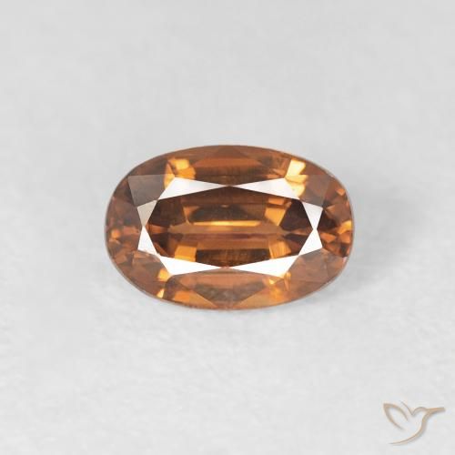 0.86ct 天然 中橙 锆石, 椭圆形, VVS