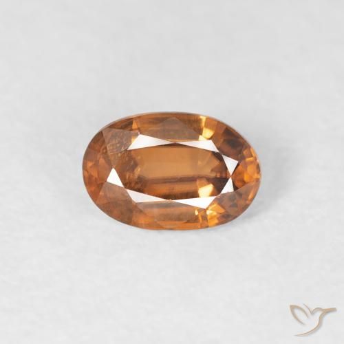 0.70ct 天然 橙棕色 锆石, 椭圆形, VVS