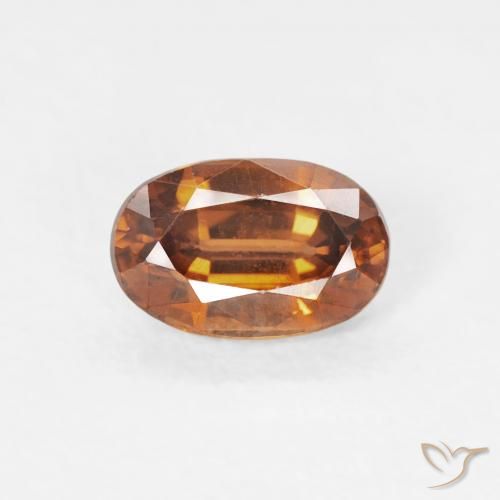 0.73ct 天然 中橙 锆石, 椭圆形, VVS