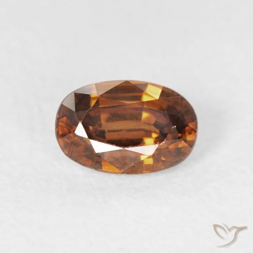 0.81ct 天然 棕橙色 锆石, 椭圆形, VVS