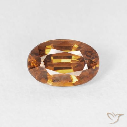 0.84ct 天然 中橙 锆石, 椭圆形, VVS