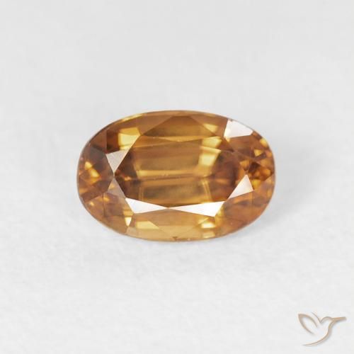0.83ct 天然 橙棕色 锆石, 椭圆形, VVS