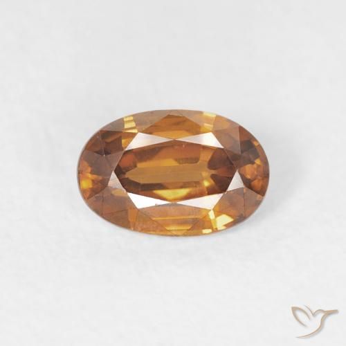 0.71ct 天然 橙棕色 锆石, 椭圆形, VVS