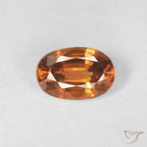 0.76ct 天然 Medium Dark-Orange 锆石, 椭圆形, VVS