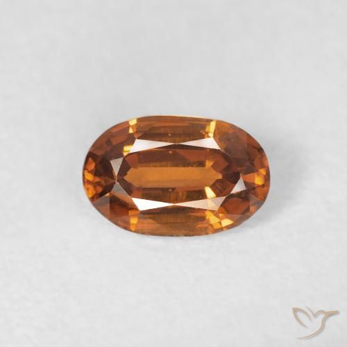 0.71ct 天然 Medium Dark-Orange 锆石, 椭圆形, VVS