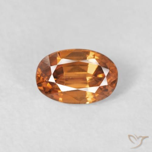0.85ct 天然 中橙 锆石, 椭圆形, VVS