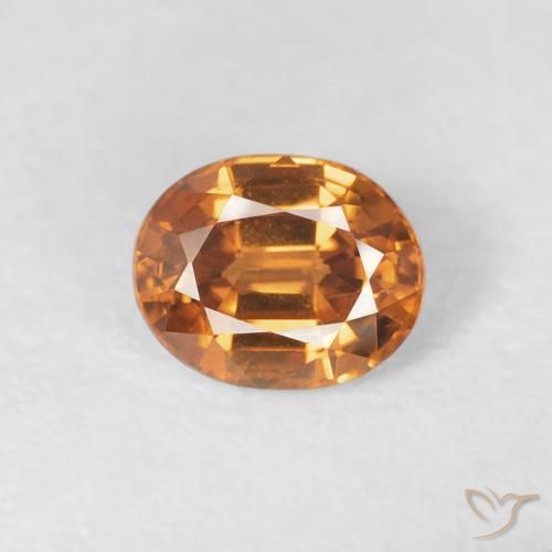 1.00ct 天然 中橙 锆石, 椭圆形, VS