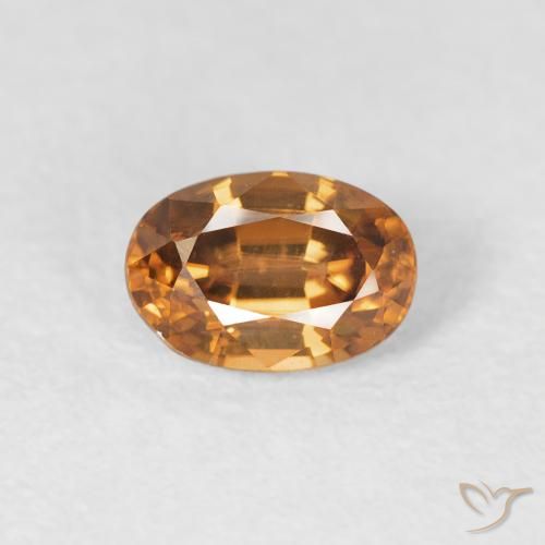 0.91ct 天然 中橙 锆石, 椭圆形, VVS-VS