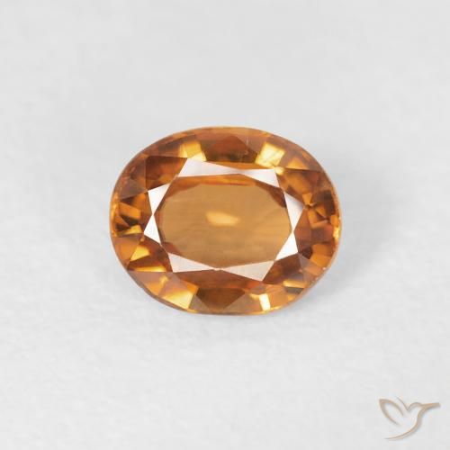 0.86ct 天然 深橙色 锆石, 椭圆形, VVS-VS