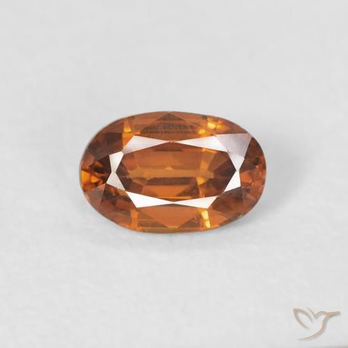 0.68ct 天然 Medium Dark-Orange 锆石, 椭圆形, VVS-VS