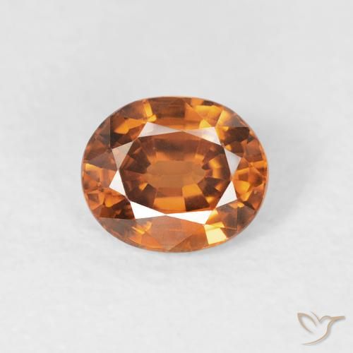 1.05ct 天然 深橙色 锆石, 椭圆形, VVS-VS