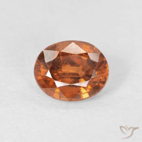 1.00ct 天然 中橙 锆石, 椭圆形, VVS-VS
