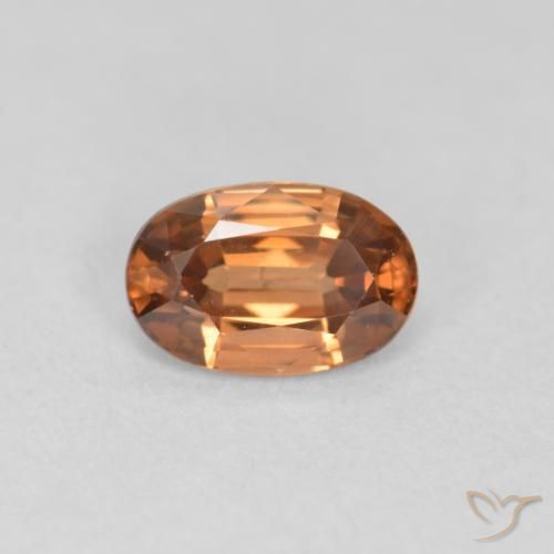 0.69ct 天然 深橙色 锆石, 椭圆形, VVS-VS
