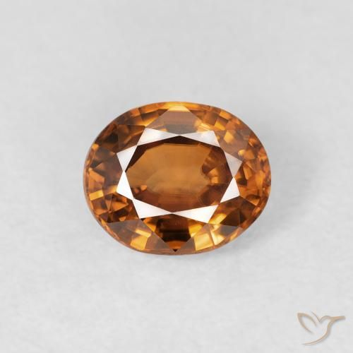 0.94ct 天然 深橙色 锆石, 椭圆形, VVS