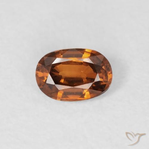 0.64ct 天然 深橙色 锆石, 椭圆形, VVS