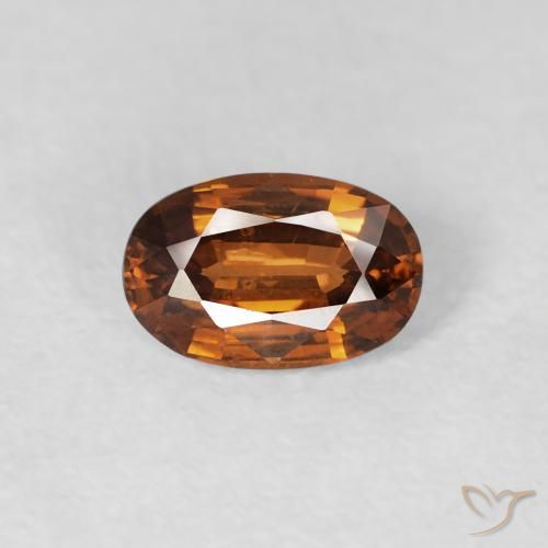 0.73ct 天然 Medium Dark-Orange 锆石, 椭圆形, VVS-VS