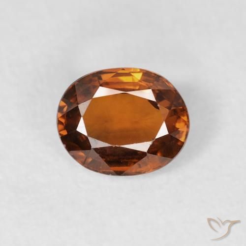 0.98ct 天然 Medium Dark-Orange 锆石, 椭圆形, VVS-VS