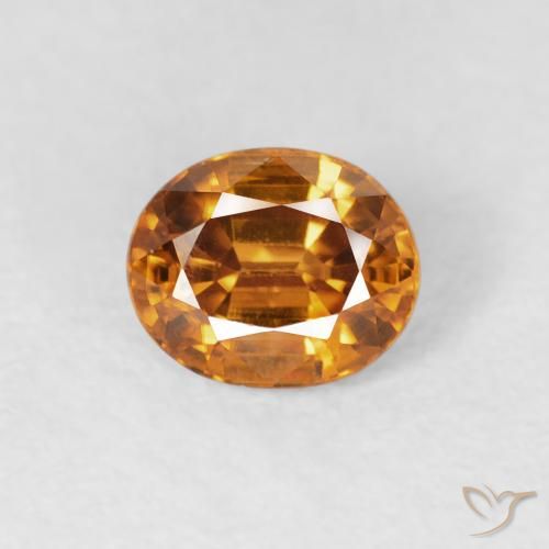 1.07ct 天然 深橙色 锆石, 椭圆形, VS