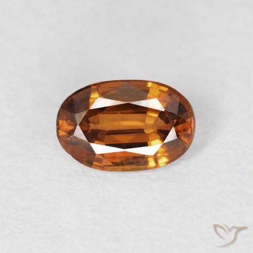 0.70ct 天然 深橙色 锆石, 椭圆形, VS