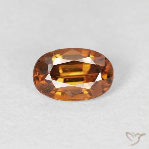0.80ct 天然 中橙 锆石, 椭圆形, VS