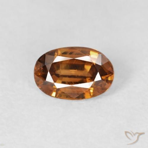 0.77ct 天然 橙棕色 锆石, 椭圆形, VS
