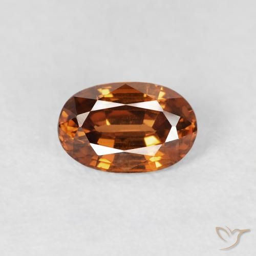 0.72ct 天然 深橙色 锆石, 椭圆形, VS