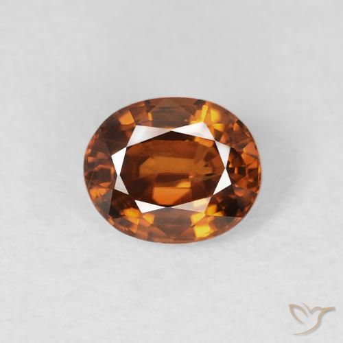 1.04ct 天然 Medium Dark-Orange 锆石, 椭圆形, VS