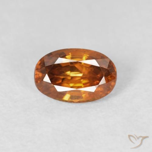 0.80ct 天然 Medium Dark-Orange 锆石, 椭圆形, VS