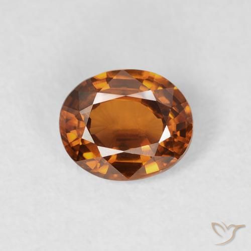 0.88ct 天然 深橙色 锆石, 椭圆形, VS