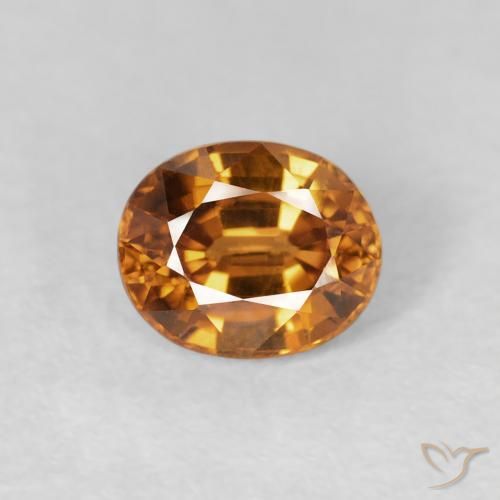1.09ct 天然 深橙色 锆石, 椭圆形, VS