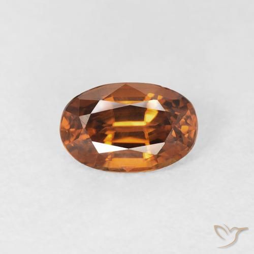 0.77ct 天然 深橙色 锆石, 椭圆形, VVS